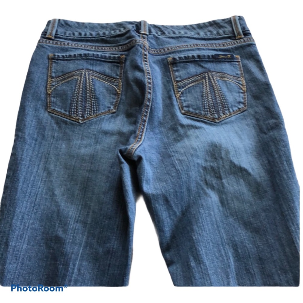 Desert Revival Seven 7 striated Premium Boot Cut Jeans Cotton Blend Size 10 - Picture 2 of 8